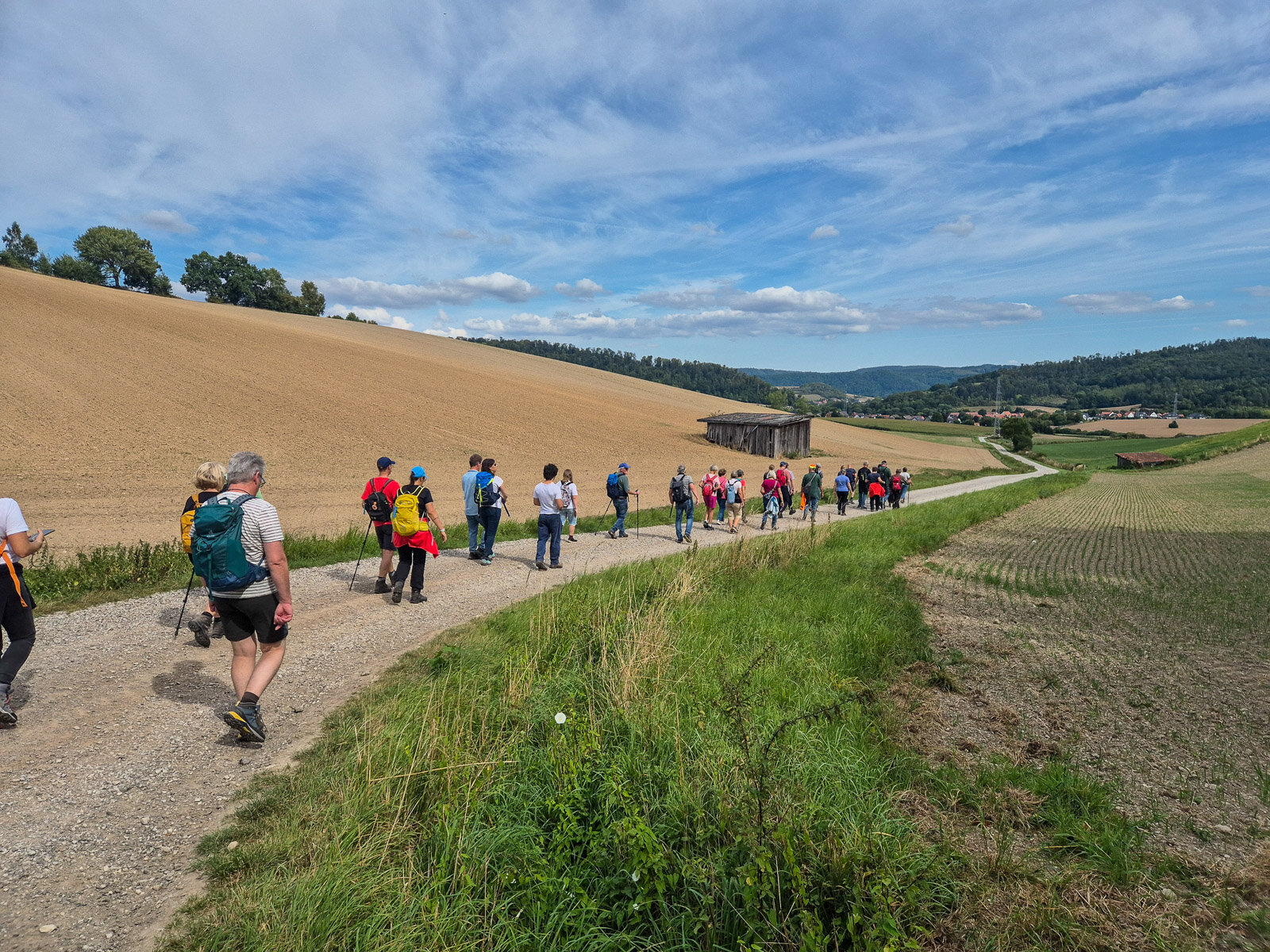 Blick über die Felder – Im Hintergrund ist Delligsen schon zu sehen