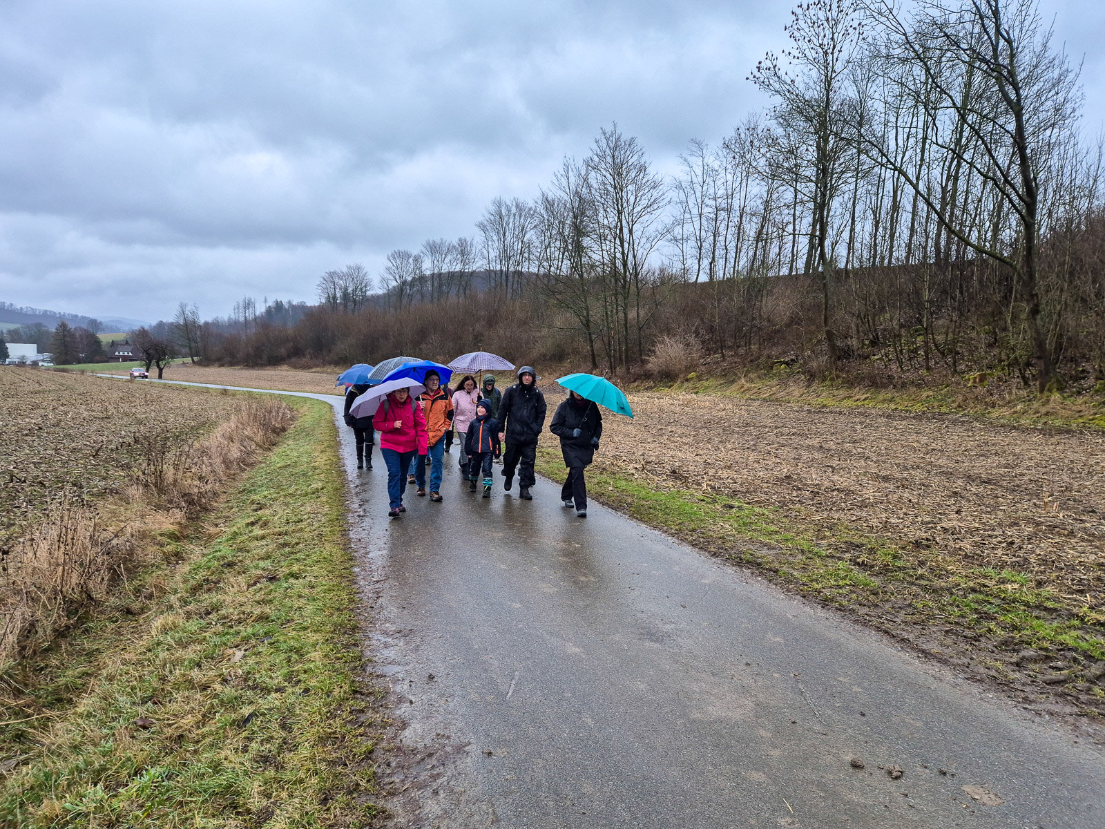 Die Gruppe auf der Strecke Richtung Mittal