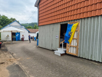 Eigens für den Tag der offenen Tür wurde eine mobile Treppe gebaut