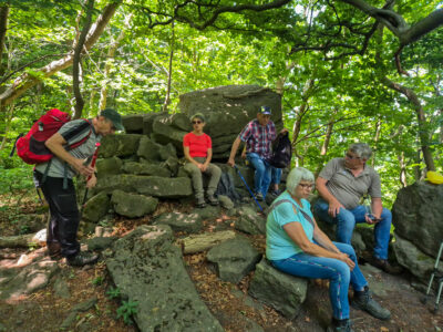 Rast auf einer Felsenlandschaft